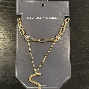 Melrose and Market Gold Necklace with Initial 'S'